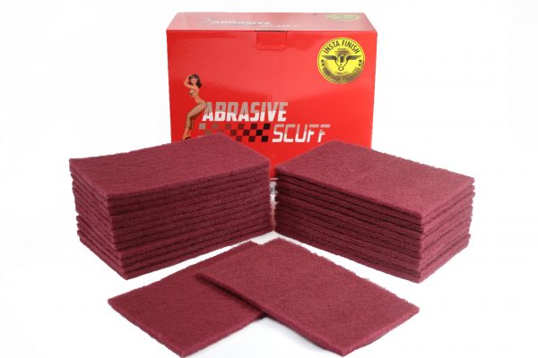 Insta Finish Rectangle Scuff Pads - 6"x9" Size - 25 Maroon