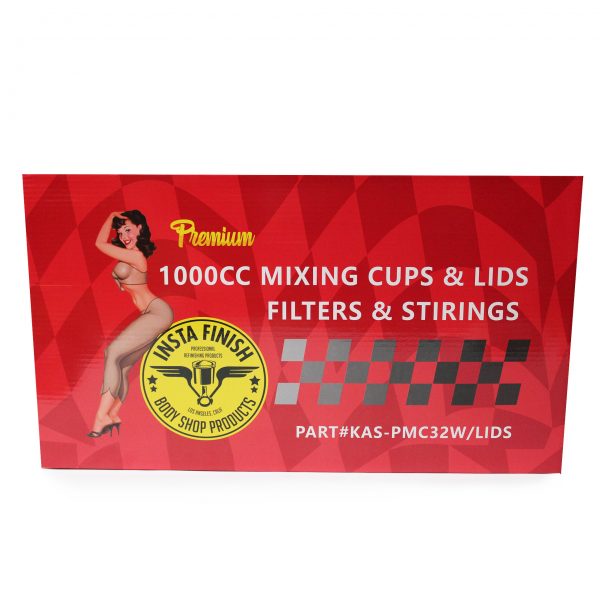 Insta Finish Premium Mixing Set - 1000cc Cups, Lids, Filters and Stir Sticks 100 Cups/Lids - Image 2